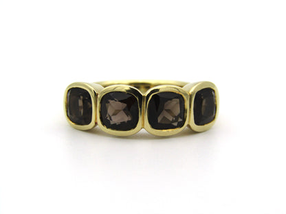 18K gold smoky quartz ring.
