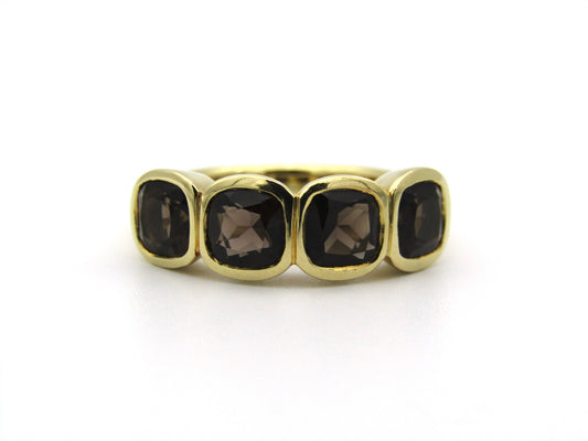 18K gold smoky quartz ring.