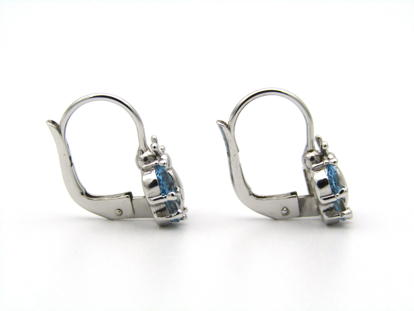 18K gold blue topaz butterfly earrings.