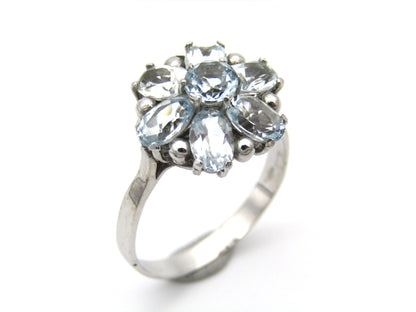 18K gold blue topaz ring.