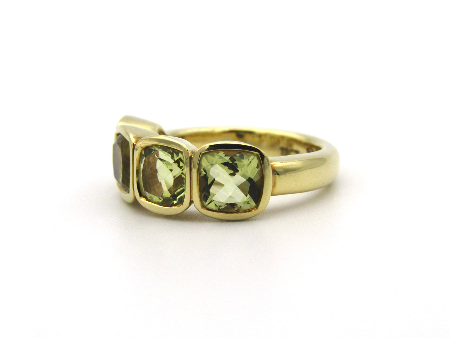 18K gold prasiolite ring.