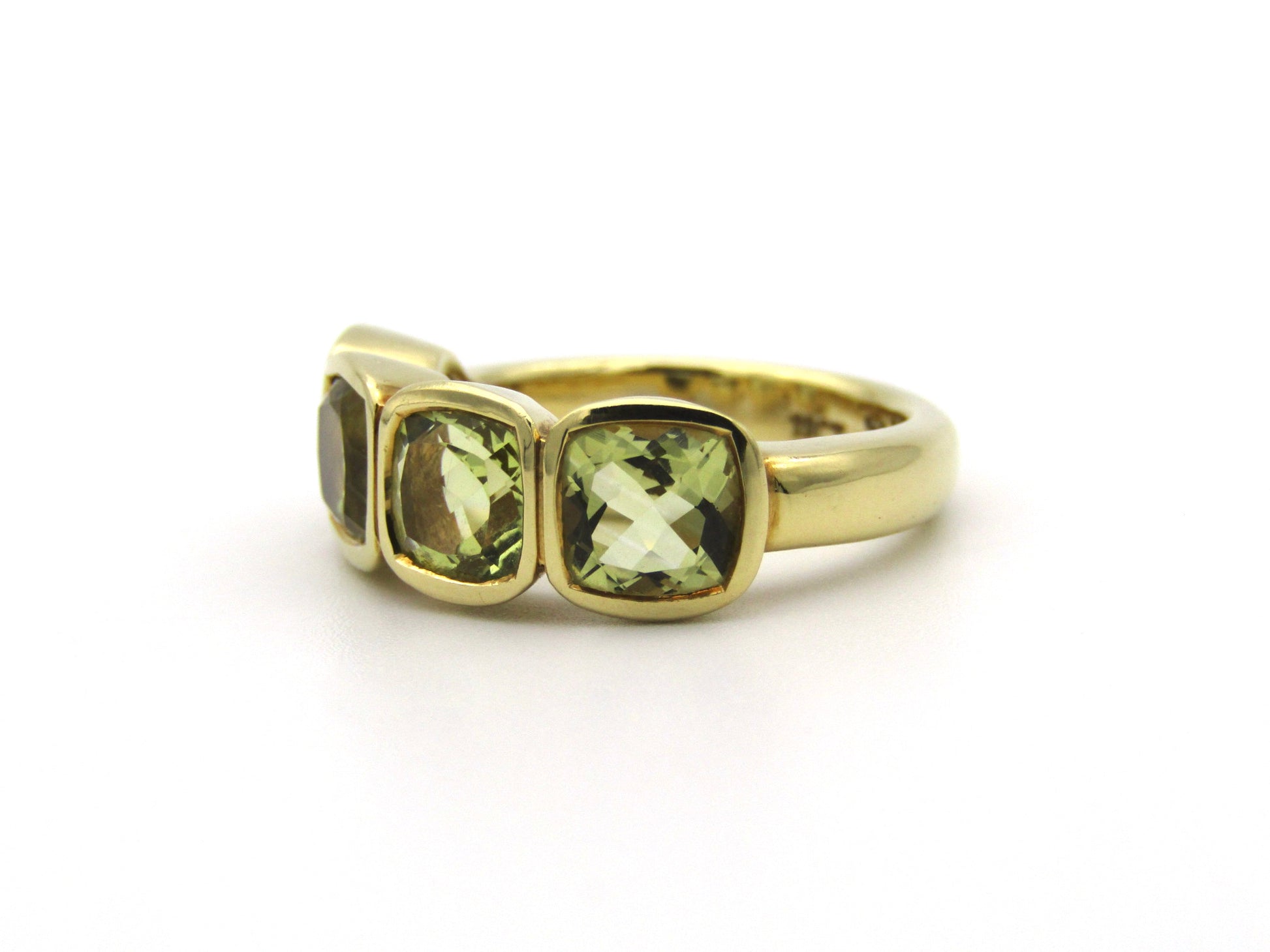 18K gold prasiolite ring.