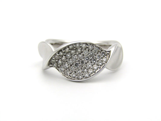 18K gold twist diamond ring.