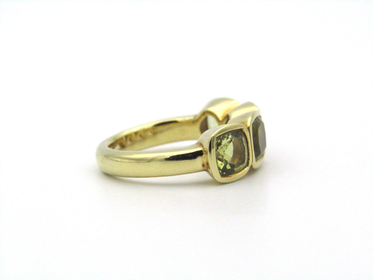 18K gold prasiolite ring.