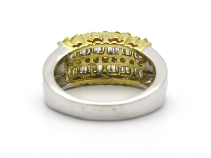 18K gold yellow and colourless diamond ring.