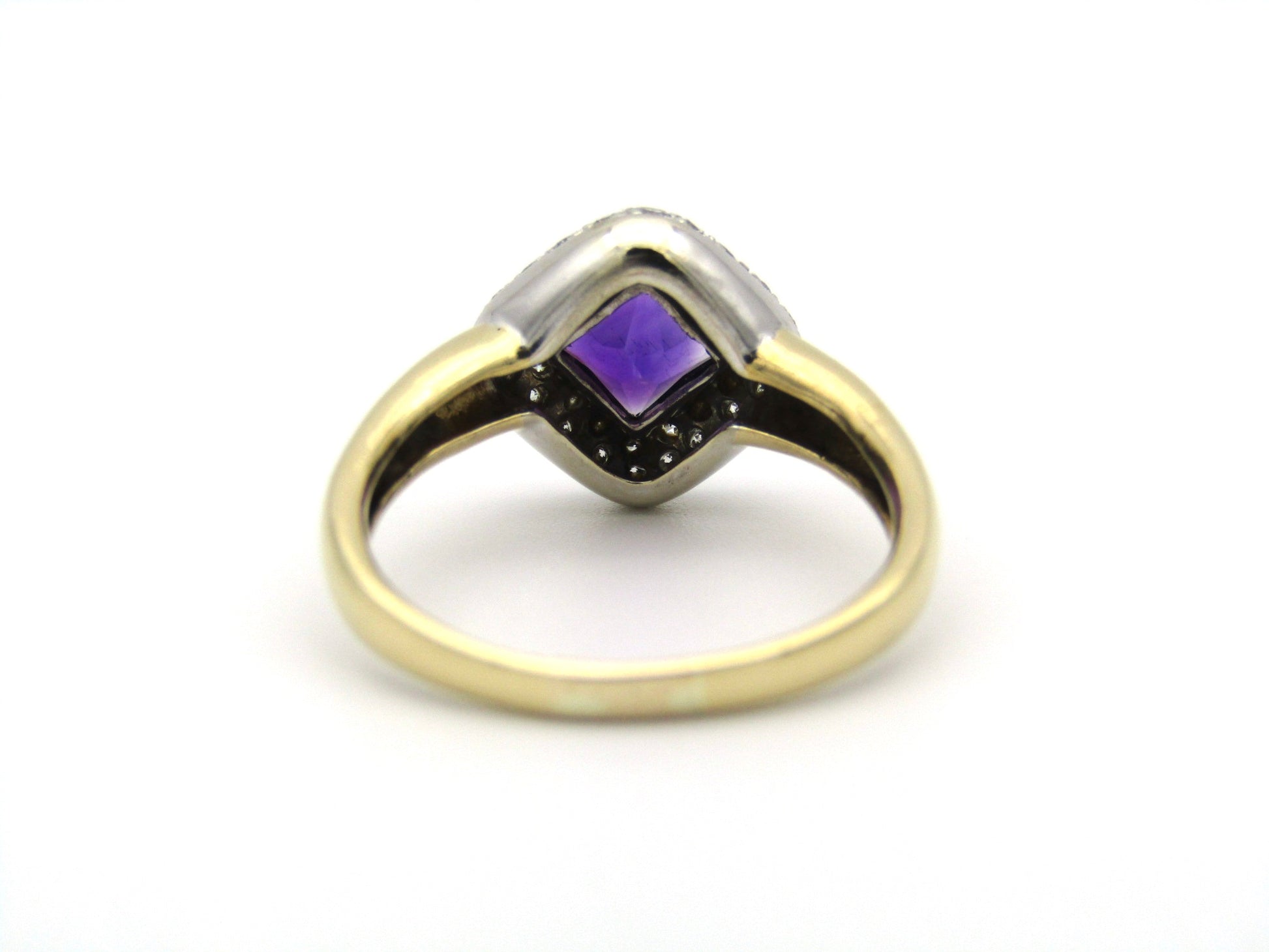 18K gold amethyst and diamond ring.
