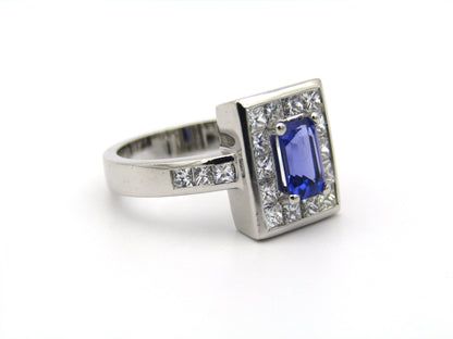 18K gold tanzanite and diamond ring.