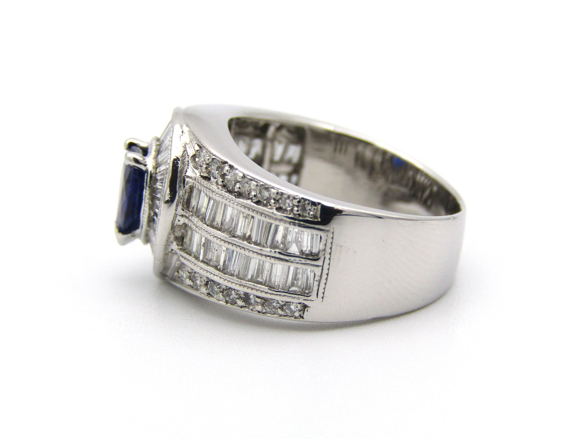 18kt gold sapphire and diamond ring.