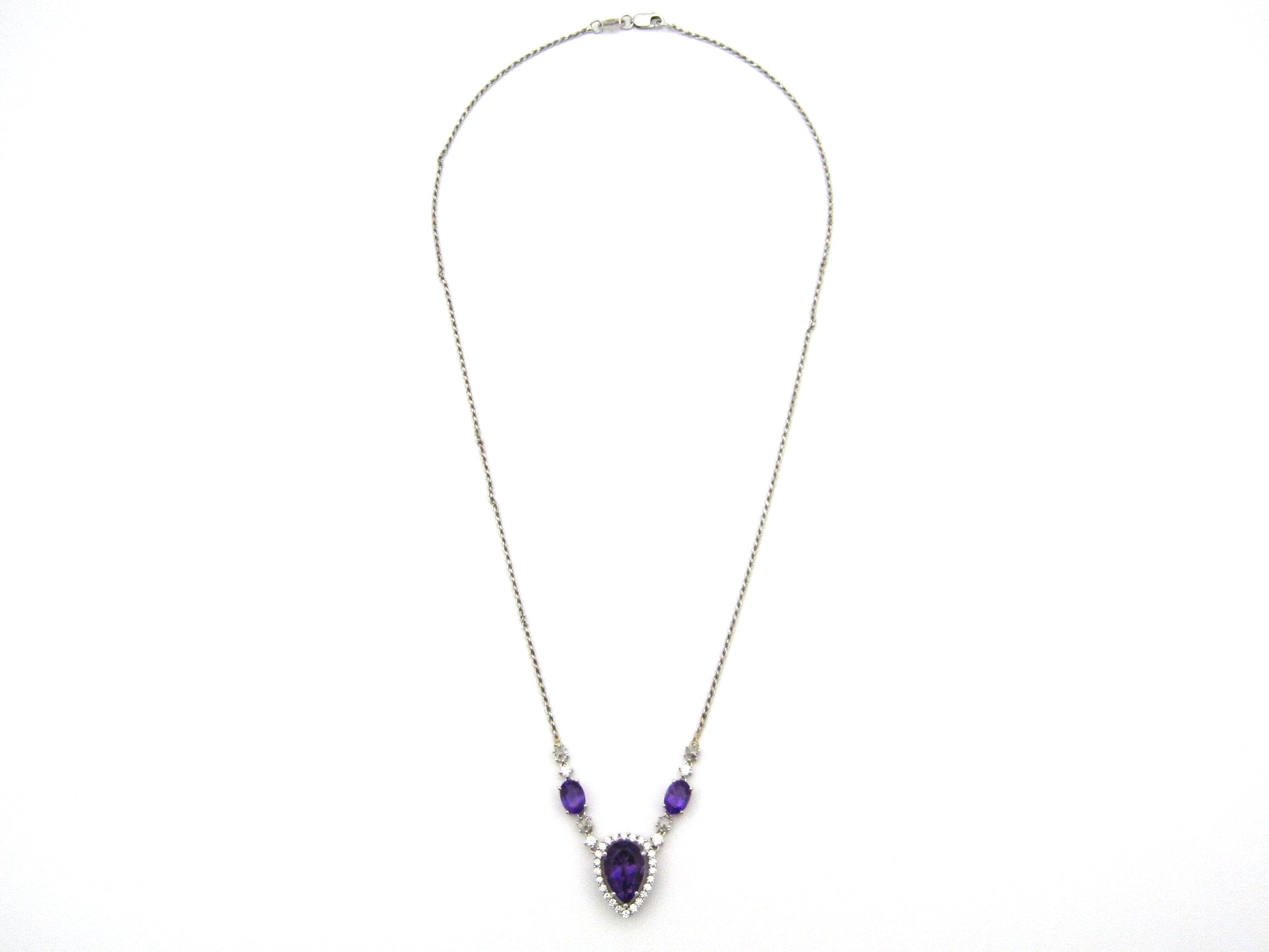 18kt gold amethyst and diamond Necklace.