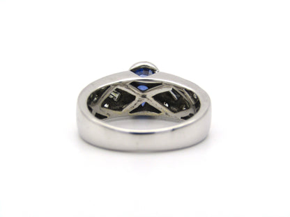 18K gold sapphire and diamond ring.