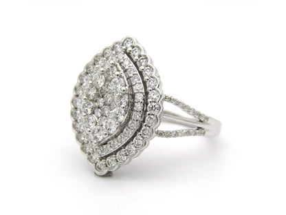18K gold diamond cluster ring.