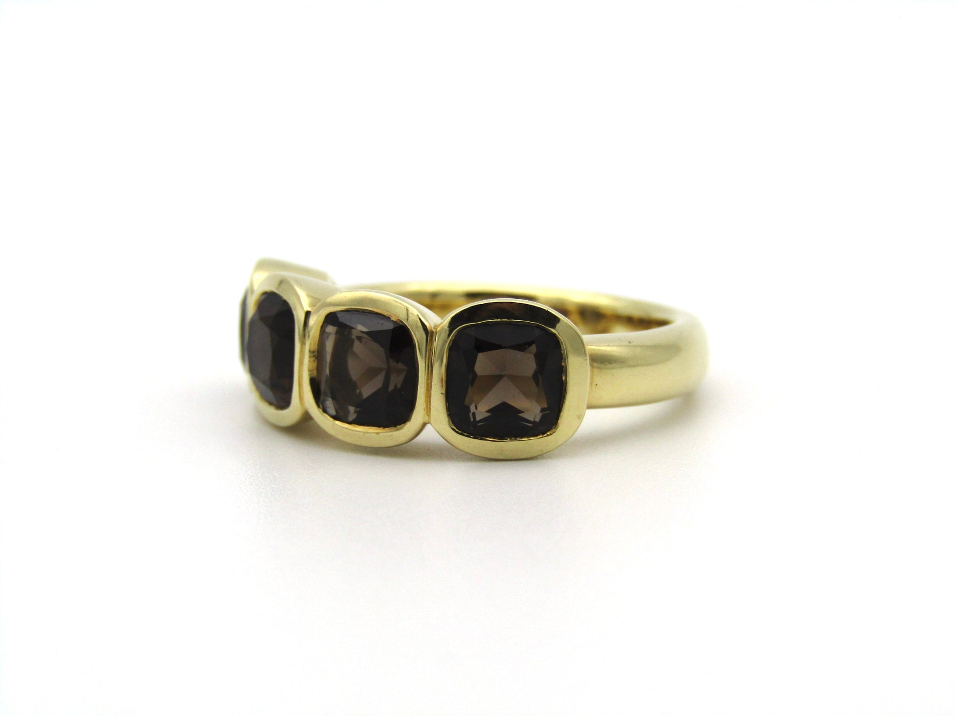 18K gold smoky quartz ring.