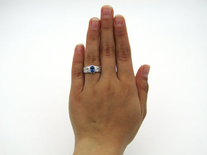 18K gold sapphire and diamond ring.
