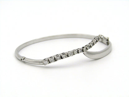 18K white gold diamond bangle.