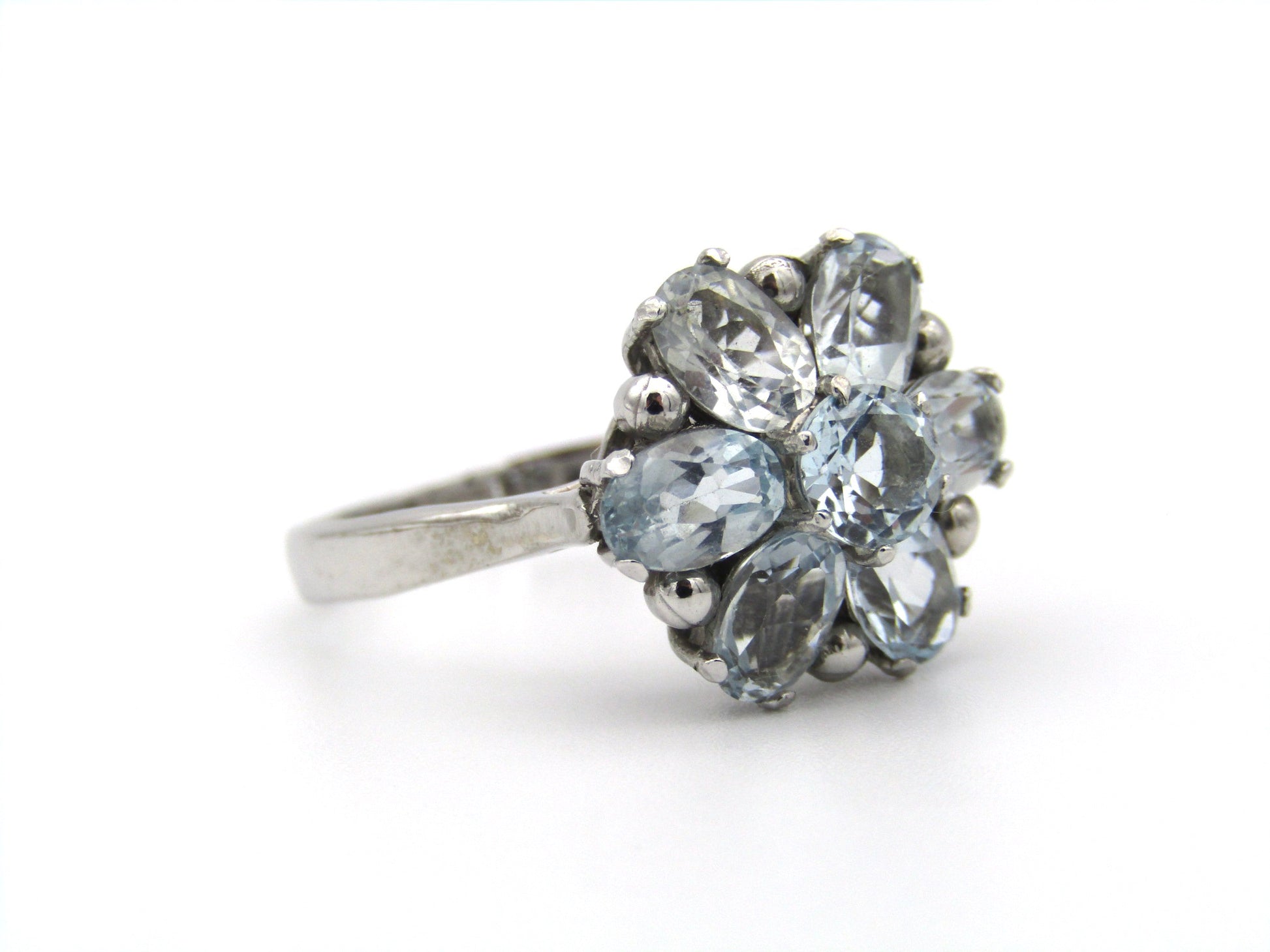 18K gold blue topaz ring.