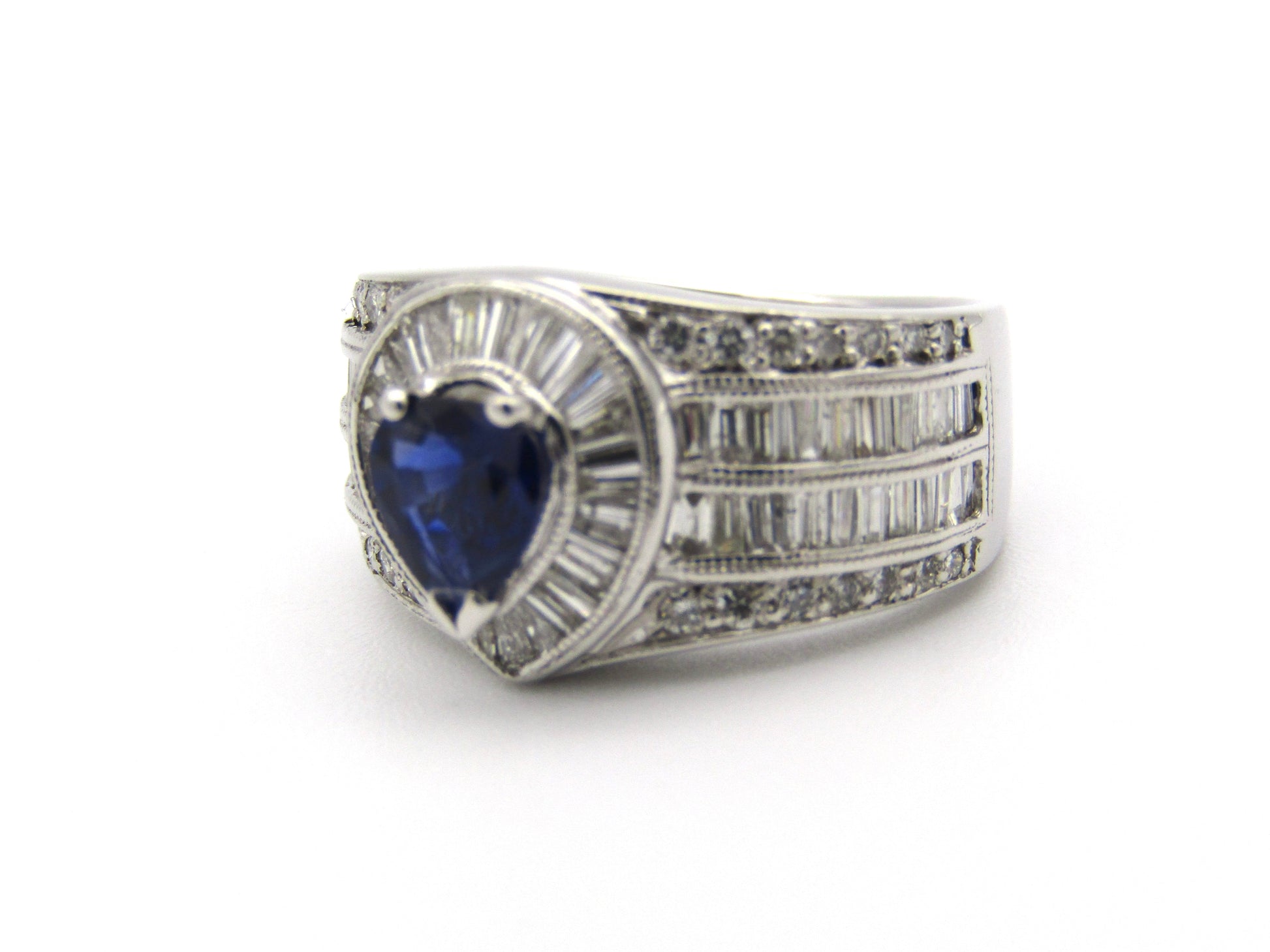 18kt gold sapphire and diamond ring.