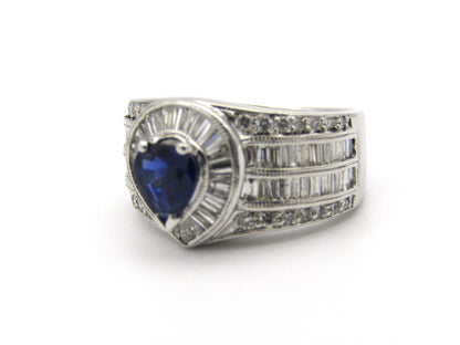 18kt gold sapphire and diamond ring.