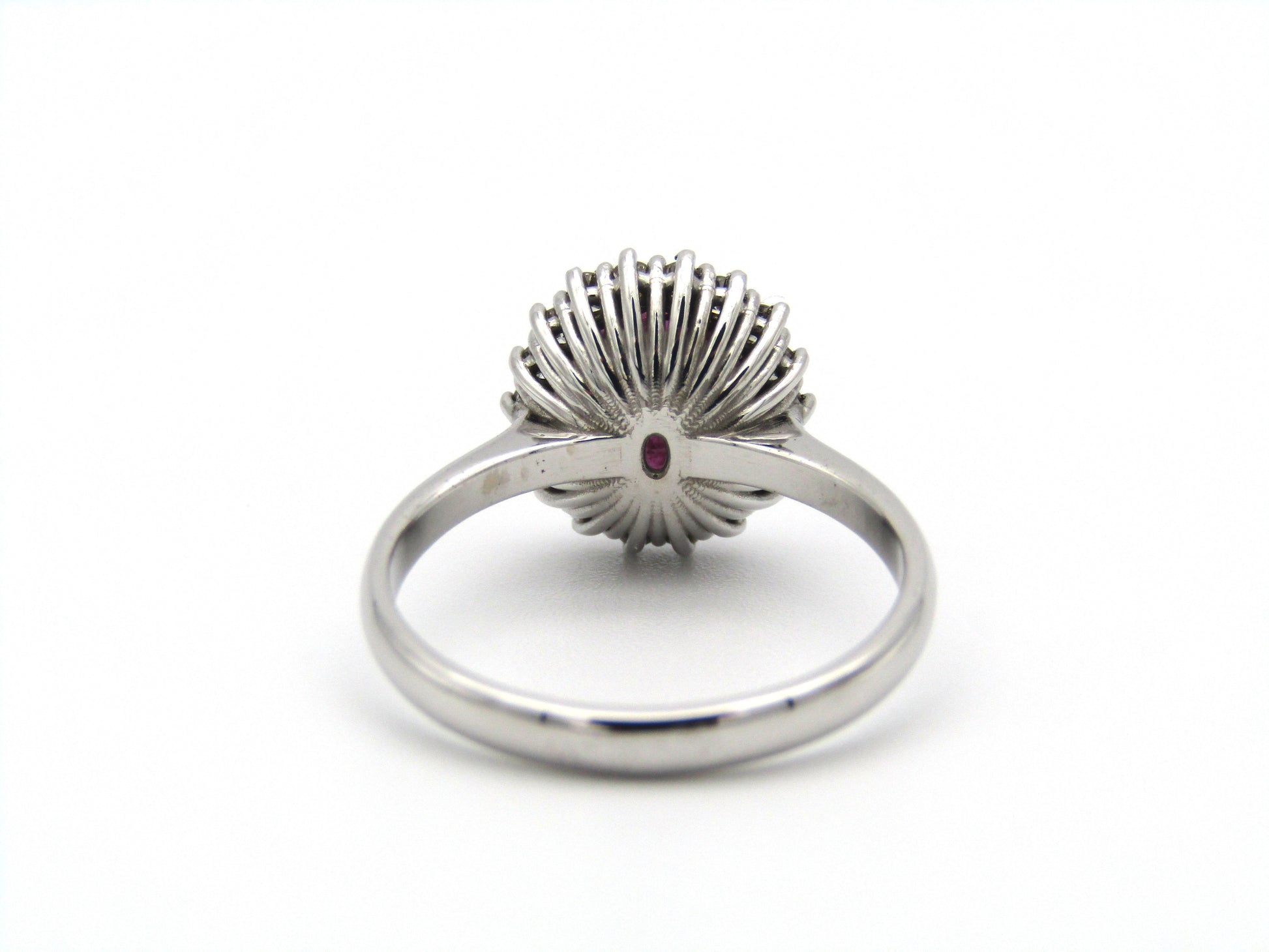 14kt gold rubellite and diamond ring.